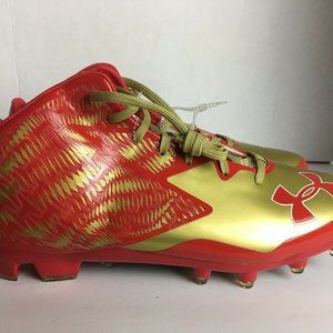 NWT Under Armour Red & Gold Nitro Clutchfit Cleats